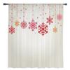 Cortina de tule com flocos de neve de natal para sala de estar, quarto, cozinha, decoração, janela, voiles, cortina de tule
