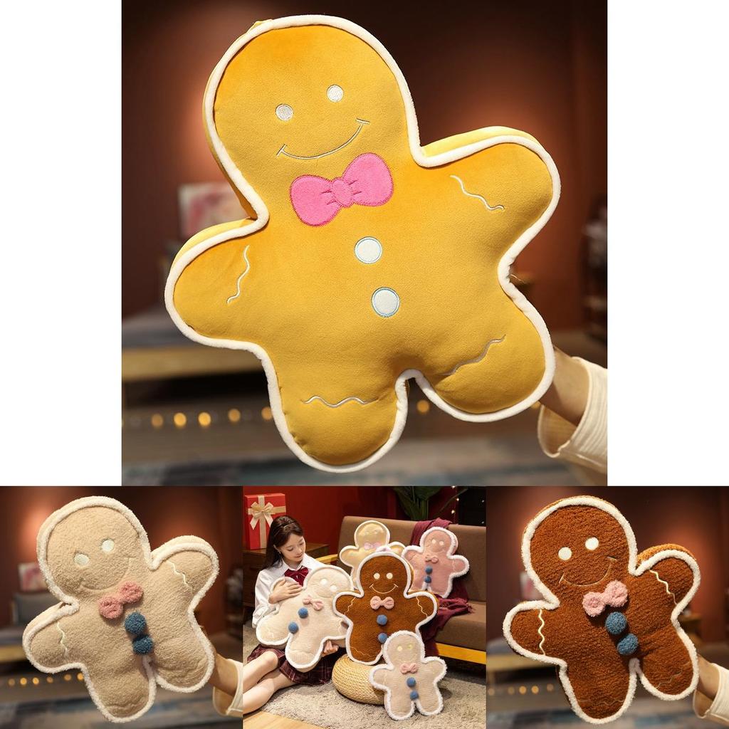 Christmas Gingerbread Man Plush Toy For Kids Bedtime Sleep Pillow Gift Idea
