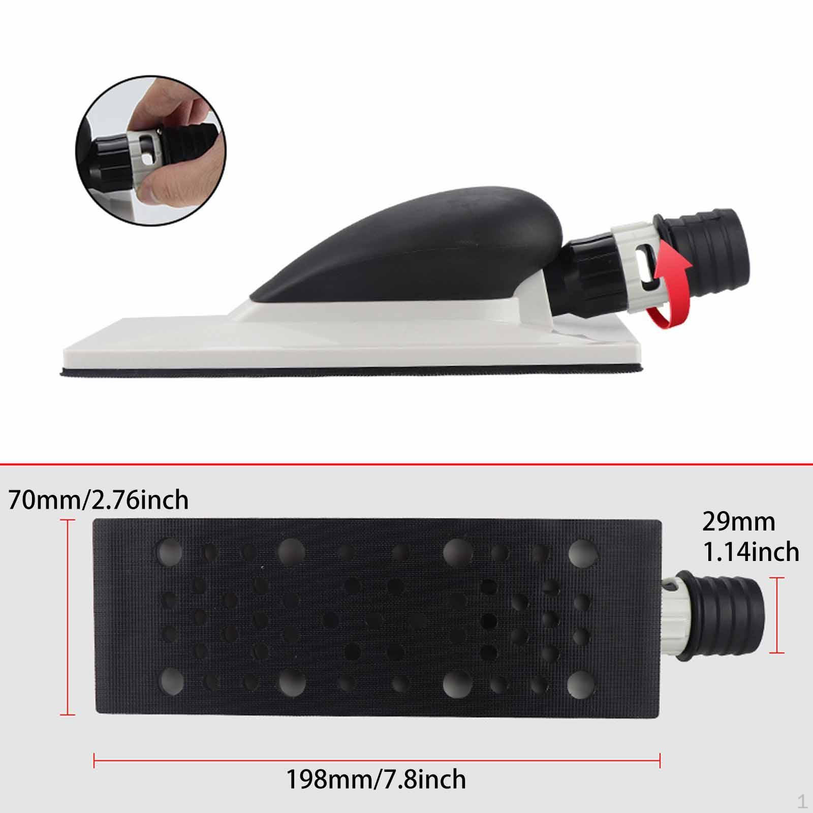 

Пылеудаляющий блок с песком Push Pad Быстрая шлифовка дерева Беспыльная ручная шлифовка плиты 7x19.8cm