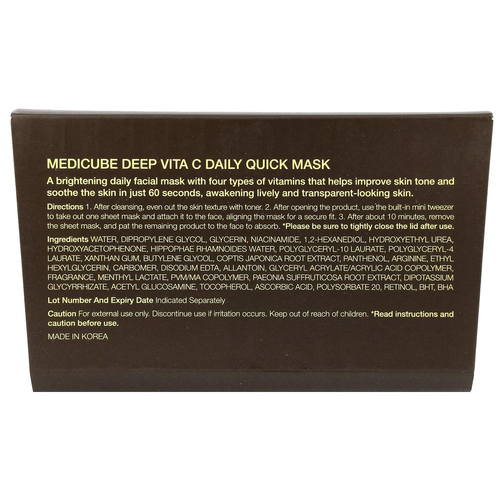 Medicube Deep Vita C Daily Quick Beauty Mask, 30 Sheets, 350g (12.34oz)
