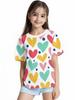 Girls' 3D Digital Printed T-shirt | Short Sleeved Summer T-shirt, Round Neck Casual Clothing,