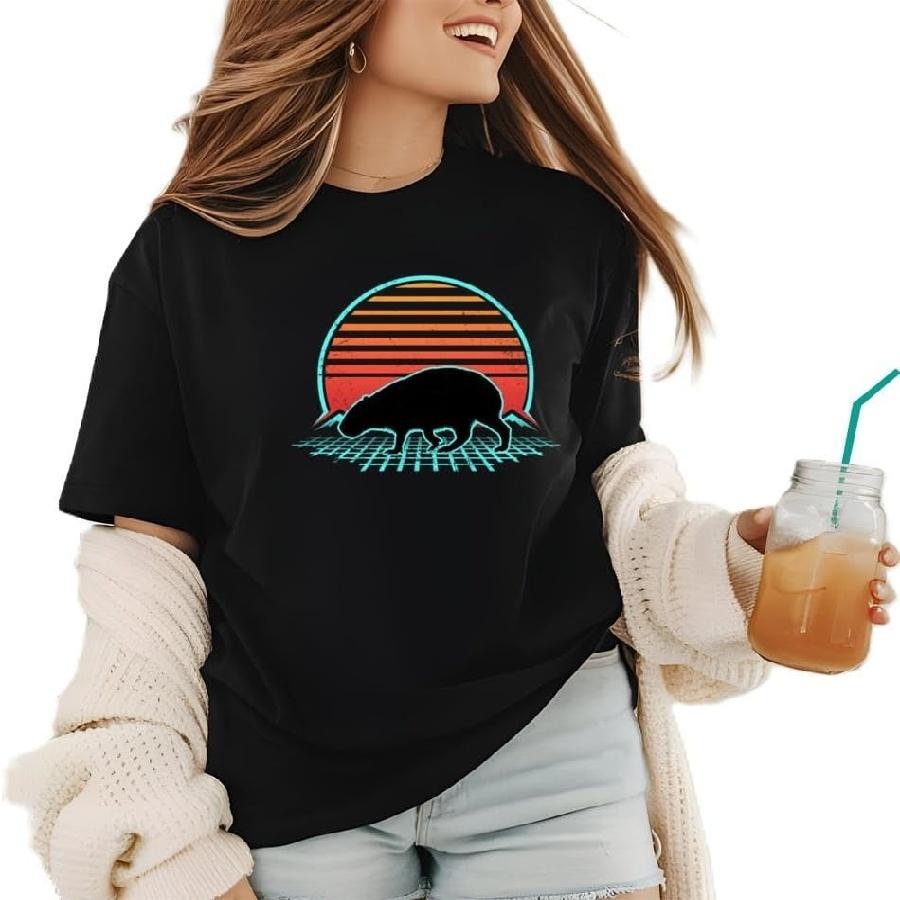 

CapybaraRetroVintage80SStyleAnimalLoverPunT-Shirts Classic-Premium-Heavyweight Crewneck T-Shirt, Sweatshirt Hoodie Tanktop for Women Black XXXXXL чорний