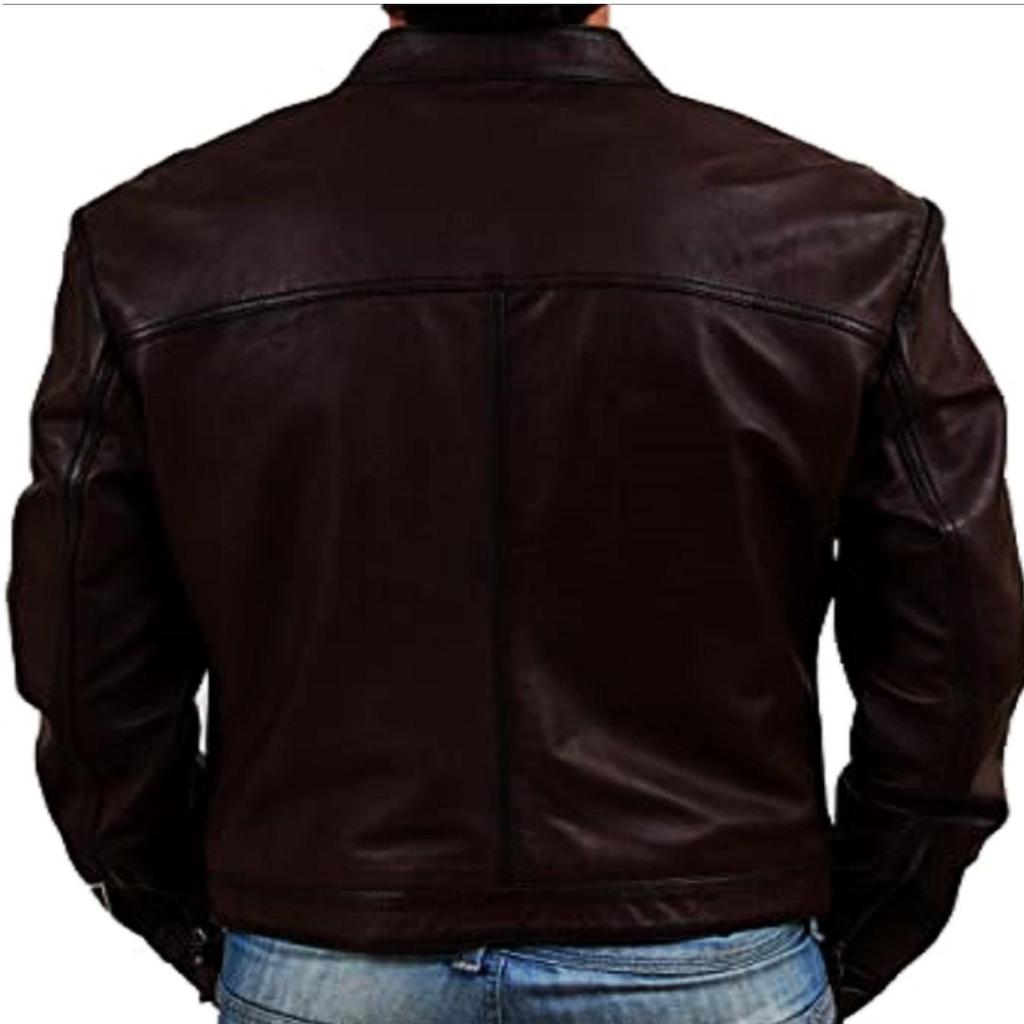NOORA Men's Real Leather Brown Jacket ST047