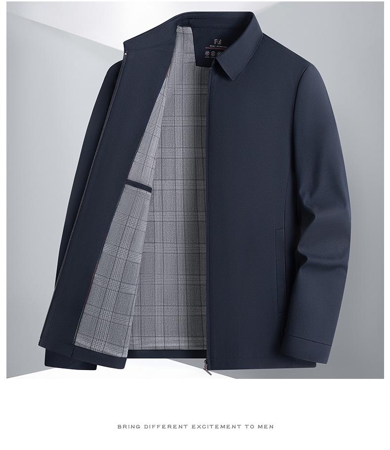 Men's Spring/Autumn Lapel Jacket: Middle-Aged Business Casual Slim-Fit Coat