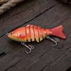 9.5CM/13.7G Multi-Jointed Fishing Lure with Hooks, Slow Sinking 7-Section Swimbait, Bionic Hard Artificial Bait for Freshwater Saltwater Fishing