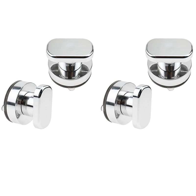 

ABUL-Suction Cup Handle Door 4 Pieces Suction Cup Handle Drawer Cabinet Fridge Door Glass Portable Mobility Handle Silver срібний