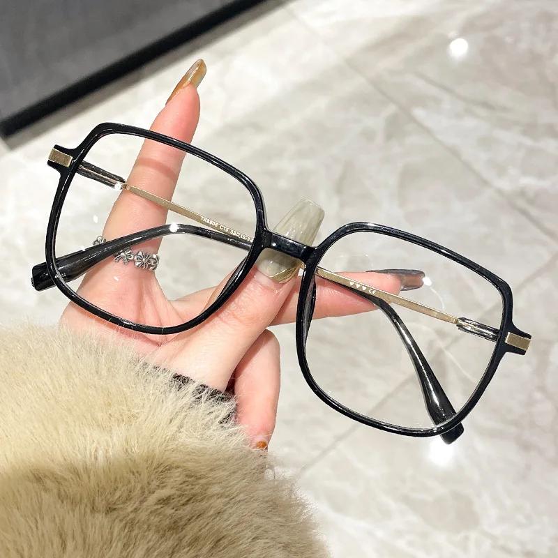 Big Frame Computer Men and Women Eyewear Square Blue Light Blocking Glasses Black Oversized Optical Eyeglasses Vision Spectacles