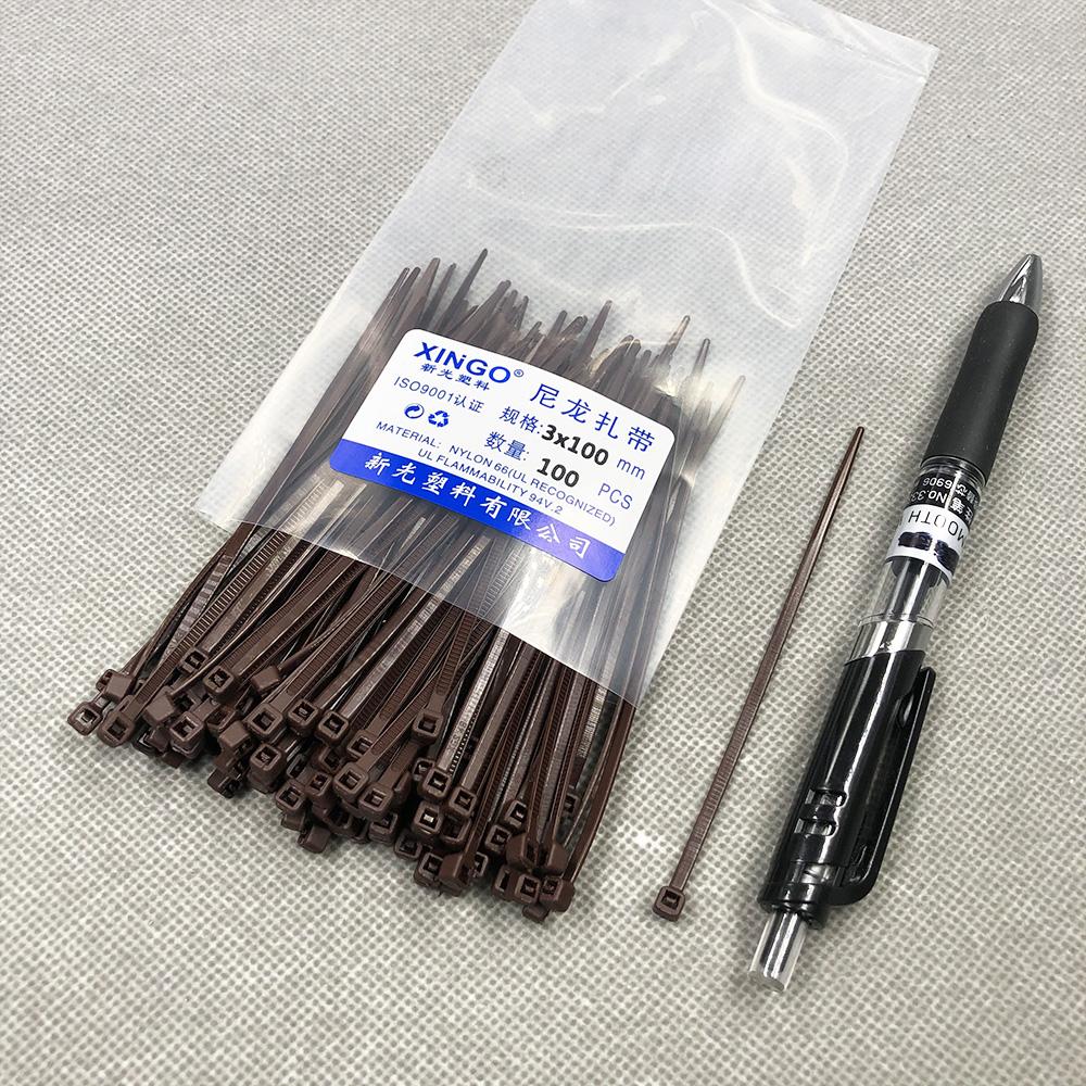 100 teile/beutel 8 Farbe 2,5mm x 100mm 2,5mm * 100mm Selbstsichernde Nylon Draht Kabelbinder kabelbinder Weiß Schwarz Organizer Befestigen Kabel