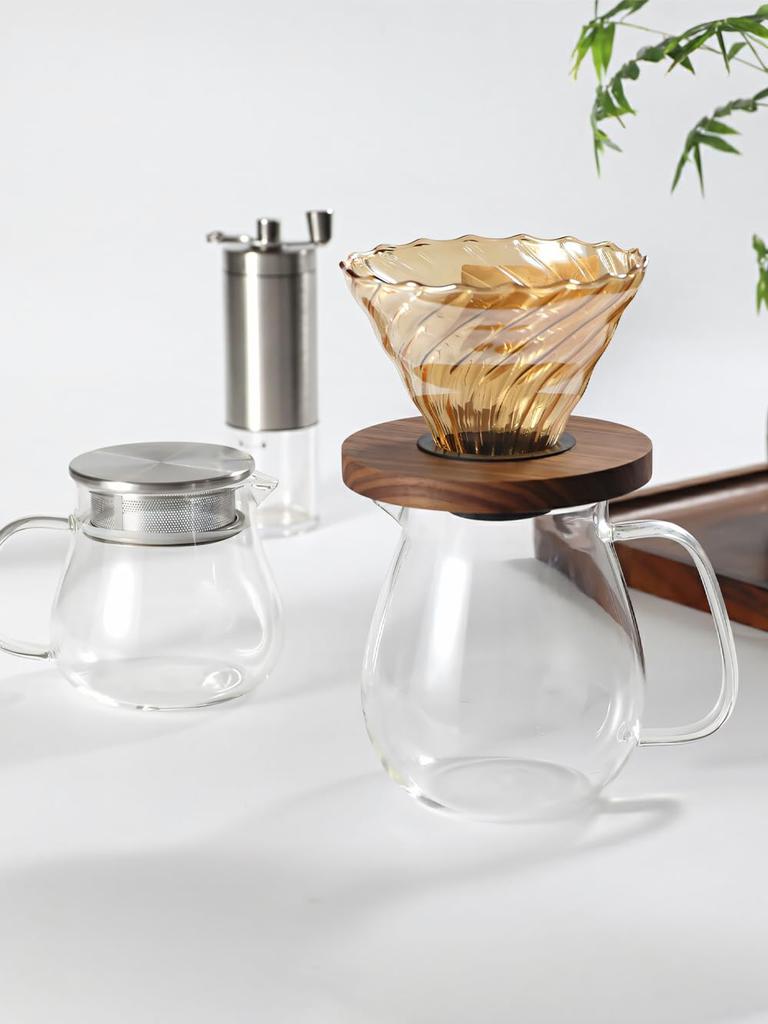 IwaiLoft Leaf Pot Pure, Heat-Resistant Glass Teapot/Coffee Server, Microwave and Dishwasher Safe (700ml)