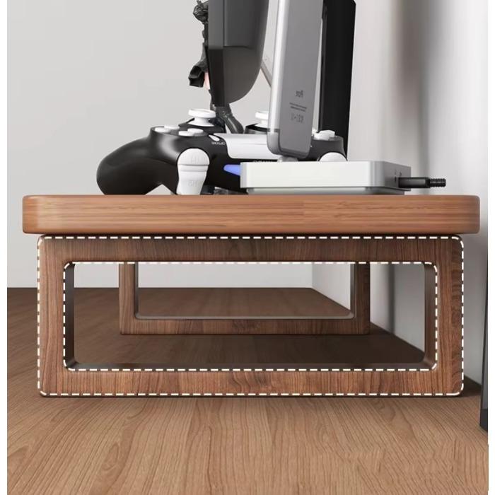 Wooden Monitor Stand Riser Computer Stands Solid Wood Desktop Organizer Rack for Computer Laptop PC TV