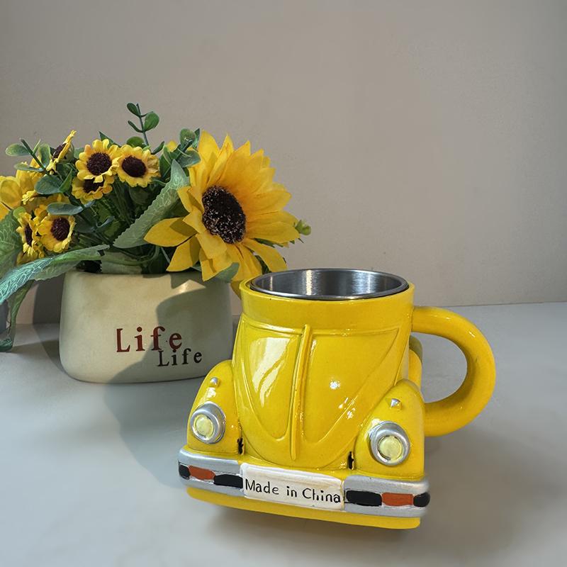 Creative Funny Beetle Shaped Coffee Mug Unique Handmade Beetle-Shaped Coffee Cup Novelty Car-Shaped Tea Cup