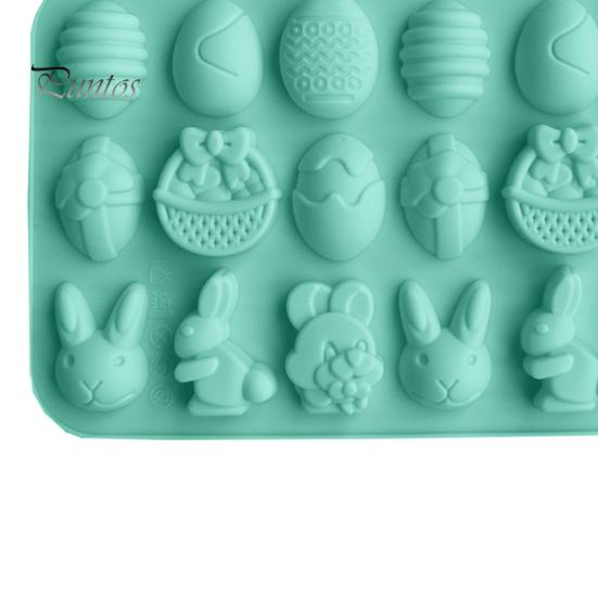 18 hålrum Hållbar matkvalitet enfärgad tårtform påskägg Kaninfestival Fest dessertframställningsform för bageri