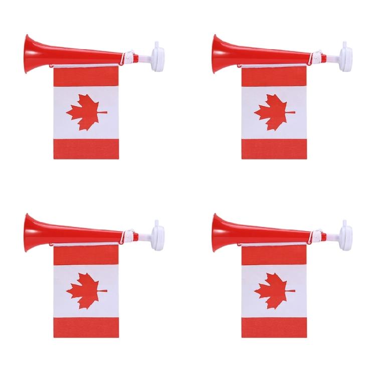 4Pcs/pack Festive Cheering Horns Soccer Event Flag Exciting Addition Toy for Sports Or Birthday Party Sports Game