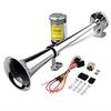 GAMPRO 12V 150db Air Horn, 45cm Chrome Zinc Unique Trompette Camion Air Horn Avec Compresseur Pour Tous Les Véhicules 12V Camions