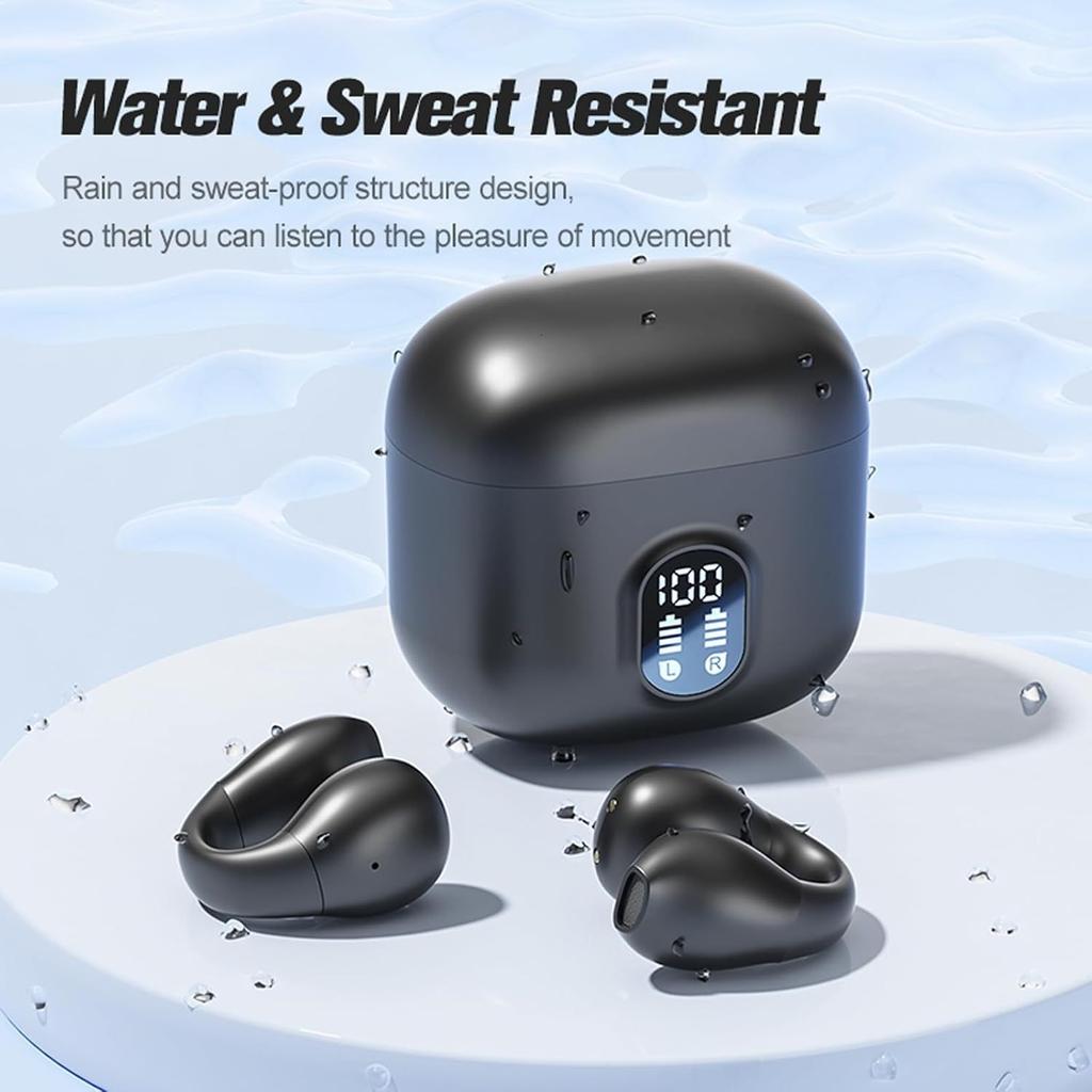 Drahtlose Ohrhörer mit offenem Ohr und Knochenleitung, Ohrhörer mit Ohrmanschette, OWS-Hängekopfhörer, 5.4-Zoll-Bluetooth-Ohrclip