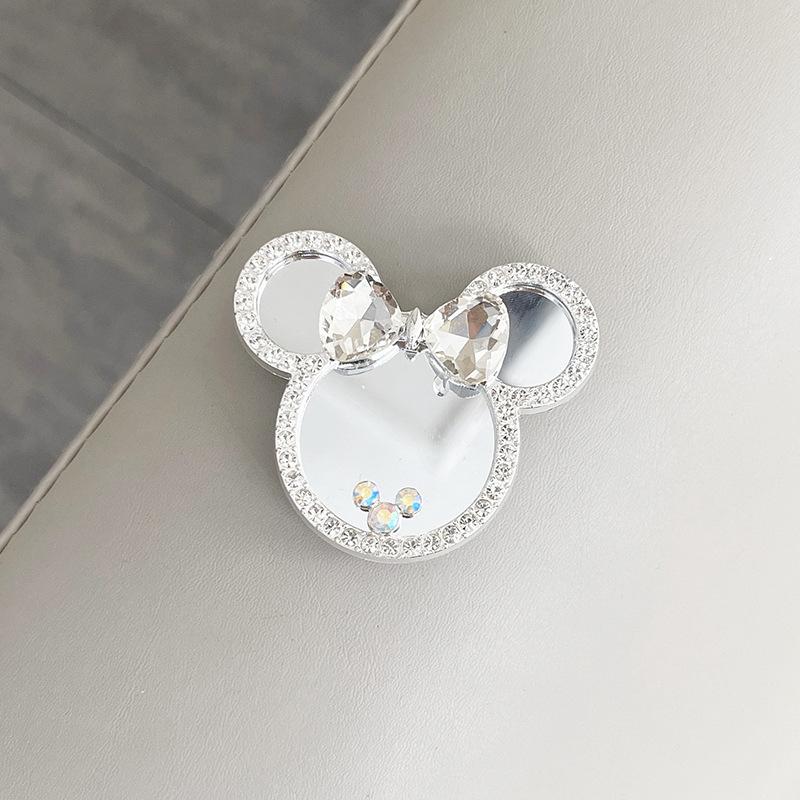 Mobile Phone Airbag Bracket Wind Paste Retractable Lazy Portable Makeup Mirror Bear Rhinestone Bow Tie