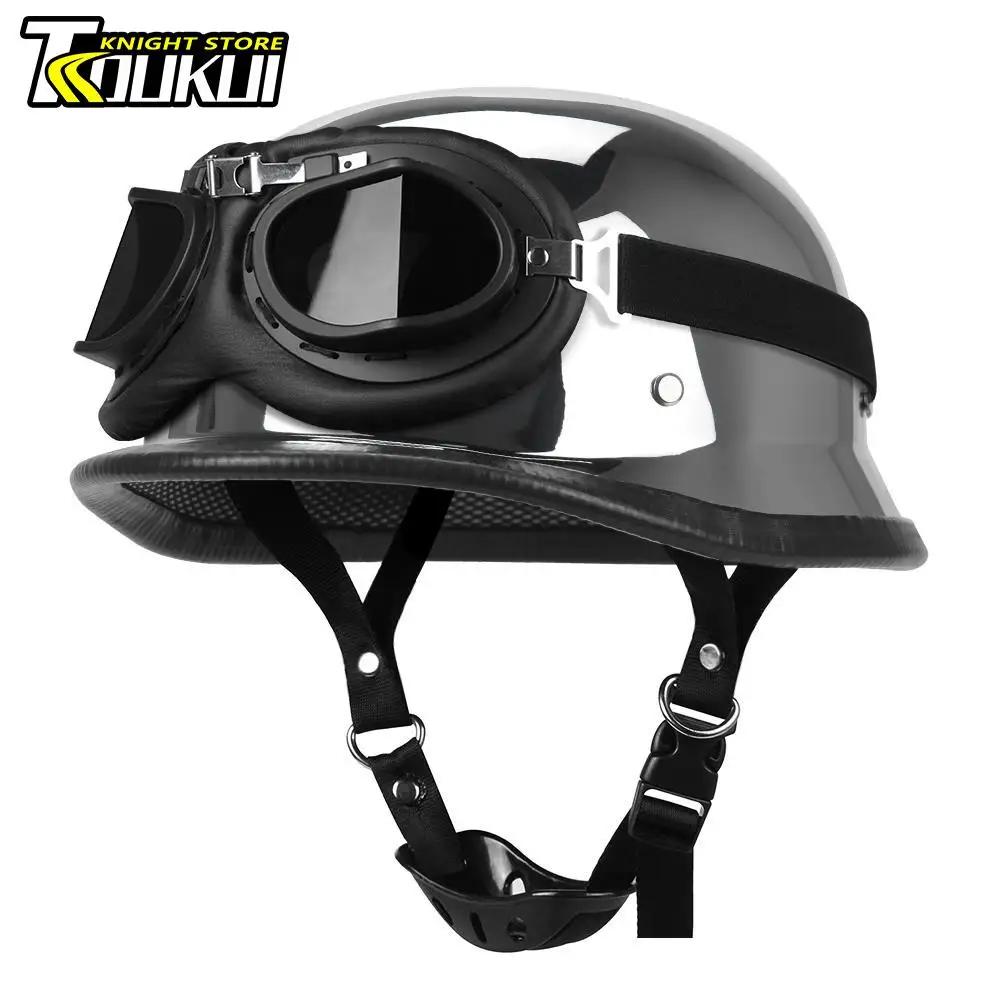 German Vintage Motorbike Helmet DOT Certification Half Helmet Retro Motorcycle Helmet Fashion Capacete De Moto Men Women