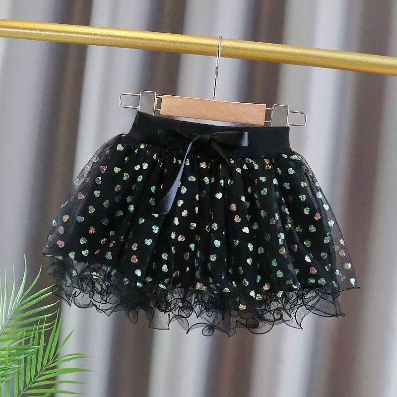 Flickors tryckta kjol Kort kjol Sommar Barns prinsesskjol Flickors chiffongkjol Fluffig kjol