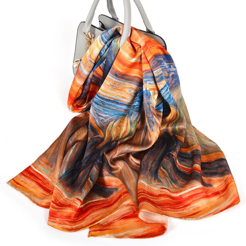 

BYSIFA Red Rose 100% Mulberry Silk Scarf Shawl Fall Winter Fashion Accessories Elegant Long Scarves Wraps Beach Shawl 175*52cm