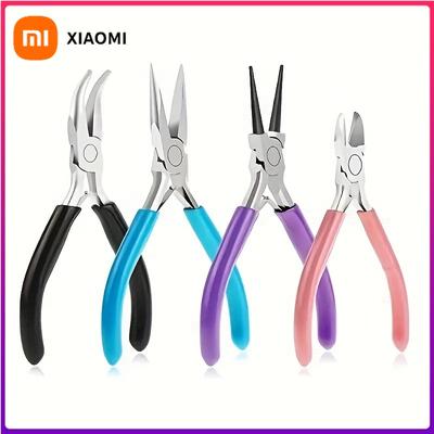 مجموعة كماشات مجوهرات متعددة الوظائف - كماشة ذات طرف إبرة، كماشة بزاوية لربط الخرز، الإصلاح، والحرف اليدوية