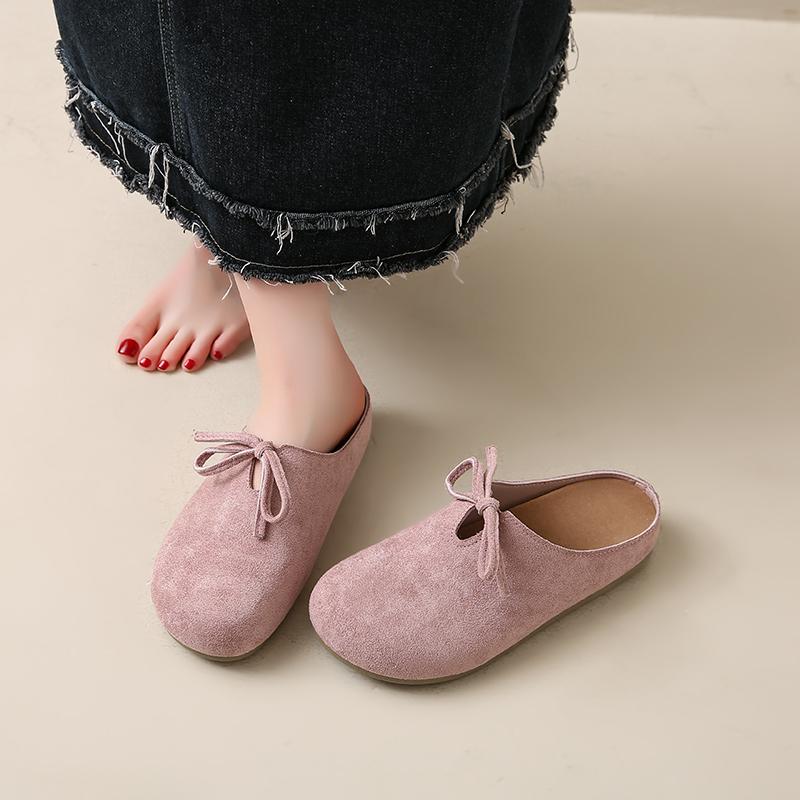 Fashion CRLAYDK Women Footbed Comfortable Slip On Mules House Slipers With Arch Support Ladies Suede Backless Walking Casual Shoes