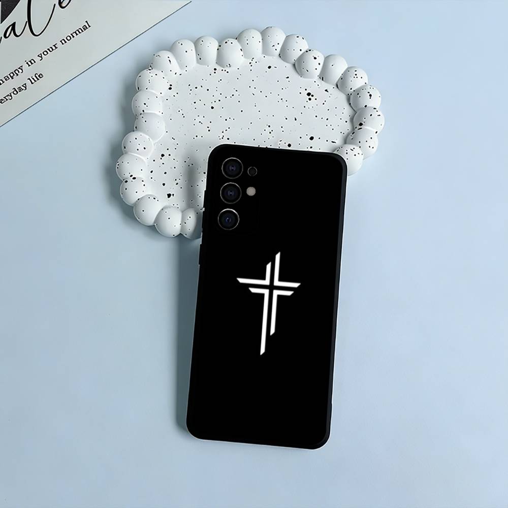 G-God Jesus Cross Soft Silicone Case for Samsung S25, S24, S21, S22, S23, S30, Ultra, S20, Plus, FE, Lite-Black