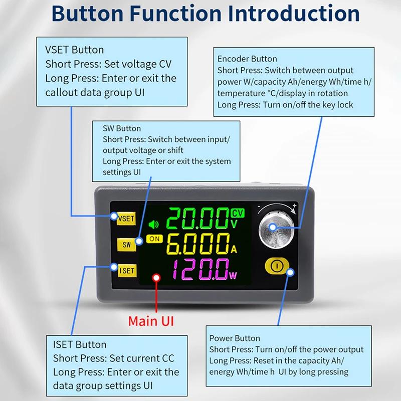 SK60 SK120 DC Buck Boost Converter CNC Adjustable Regulated Laboratory Power Supply Constant Voltage Current Solar Charge Module