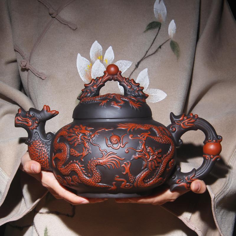 

Super large purple clay pot decorative teapot household teahouse tea set