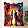 Superhero Clash: Captain America Vs Superman Poster PrintBlanket Flannel Throw Blanket for Sofa, Bed, Travel, Camping, Office, Couch, Chair