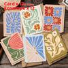 12pcs/set Assorted Modern Folk Art Greeting Cards with Envelopes – Versatile Cards for Weddings, Thank Yous & Congratulations