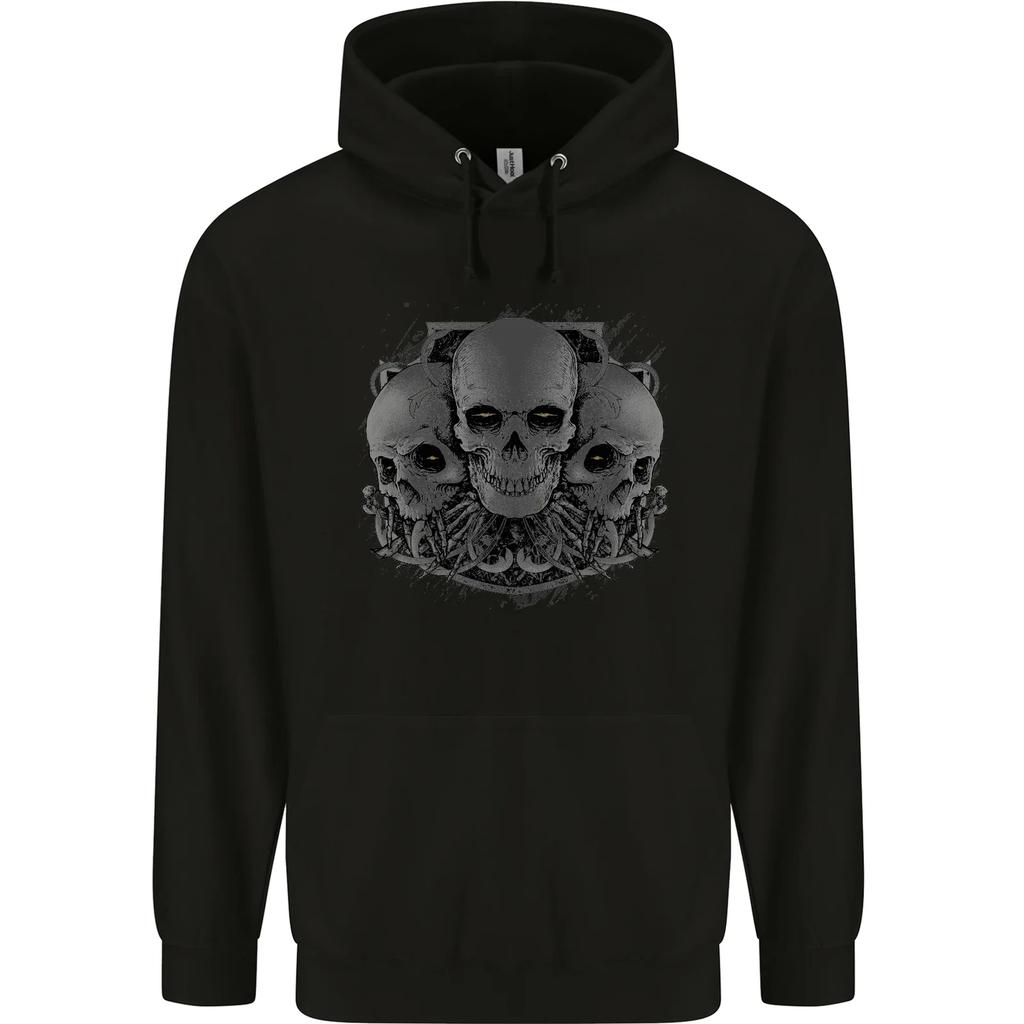 Gothic Skulls Heavy Metal Rock Music Goth Biker hoodie-Casual Pullover Sweatshirt