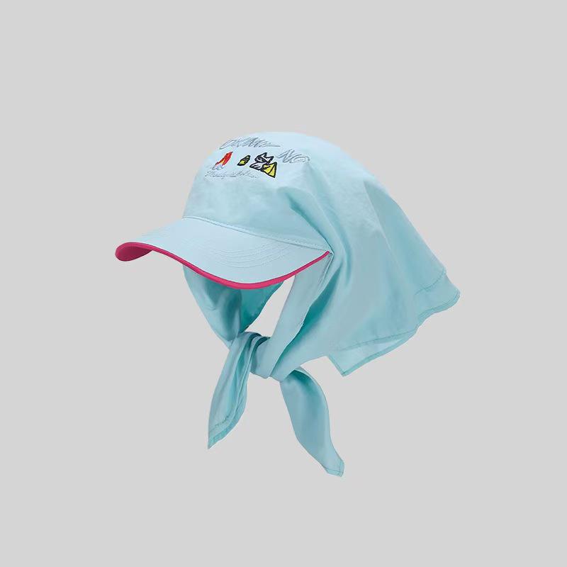Yellow Cartoon Embroidery Headscarf Baseball Cap for Women – Hip Hop Style, Face-Slimming, Trendy Streetwear Accessory.