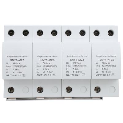 4P Surge Protector Arrester AntiThunder Protection Circuit Breaker Household 385VAC(12.5KA )