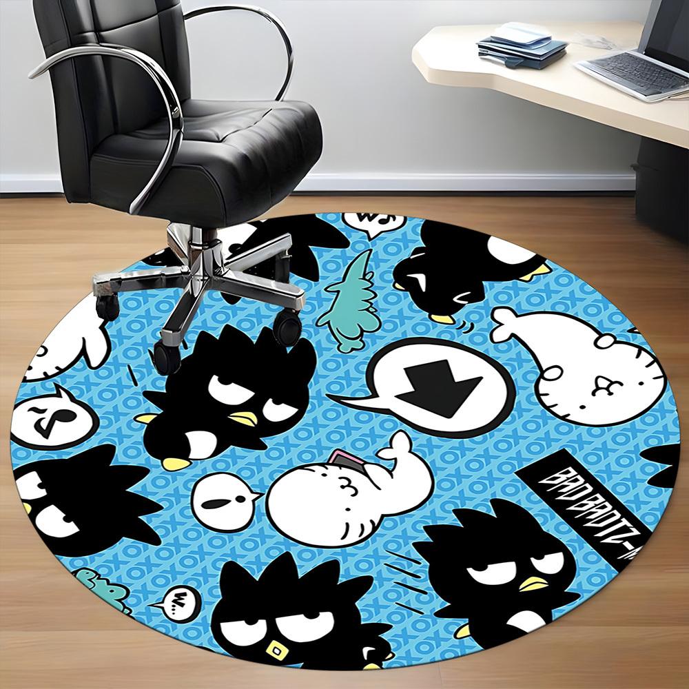 1pc BADBADTZ-MARU Office Round Area Rug, Indoor Mat Suitable For Office, Under Office Chairs Bedroom Living Room Home Decor, Room Deco
