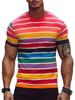 Summer Fashion Stripe 3D Printed T Shirts For Men Summer Casual Crew Neck Short Sleeve T-shirt Loose Quick Dry Breathable Tees Tops