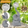 Garden Statue with Solar Light Animal Sculpture Decorative Outdoor Decoration Elephant Figurine for