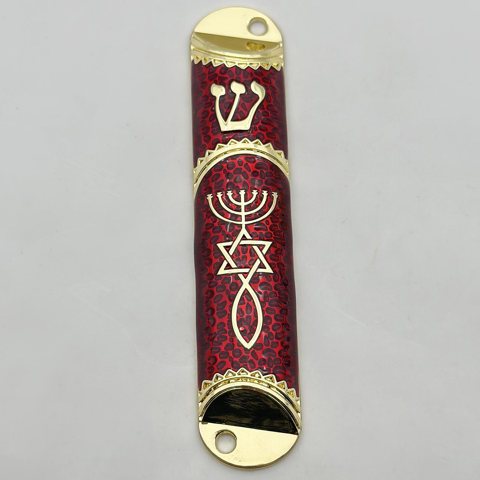 

10.6cm Door Mezuzah Case Elegant Looking Handmade Front Door Decoration Judaica червоний