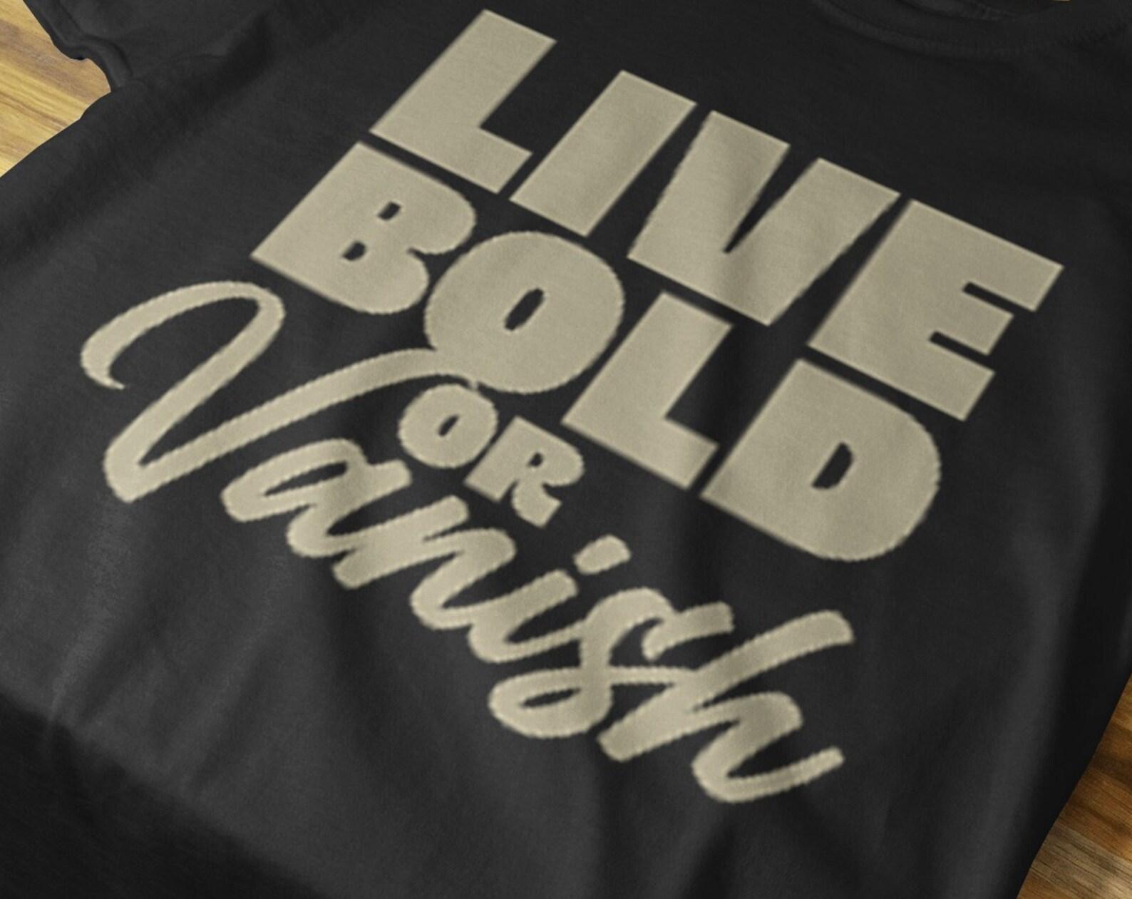 Live Bold Graphic Tee: Oversized Boxy Fit, Art Apparel M