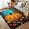 Dekorativer Teppich im Halloween-Thema: Teppich mit Kürbisdruck - Perfektes Geschenk für Feiertage und besondere Anlässe - Geeignet für