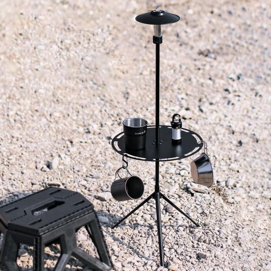 Detachable Camping Table with Tripod Storage Bag Heavy Duty Lightweight Aluminum Alloy Outdoor Picnic Portable Round Dining Table