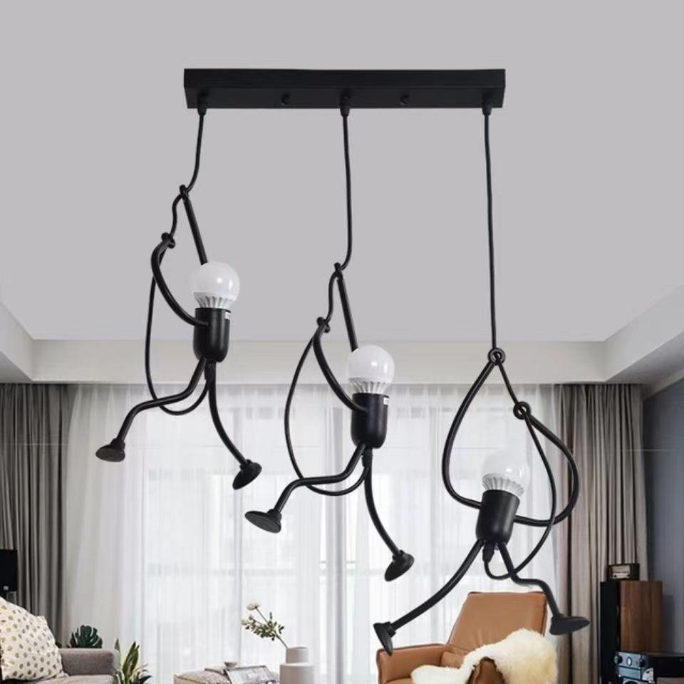 Nordic Wrought Iron Pendant Light - Retro Modern Art for Cafe or Boutique Decor