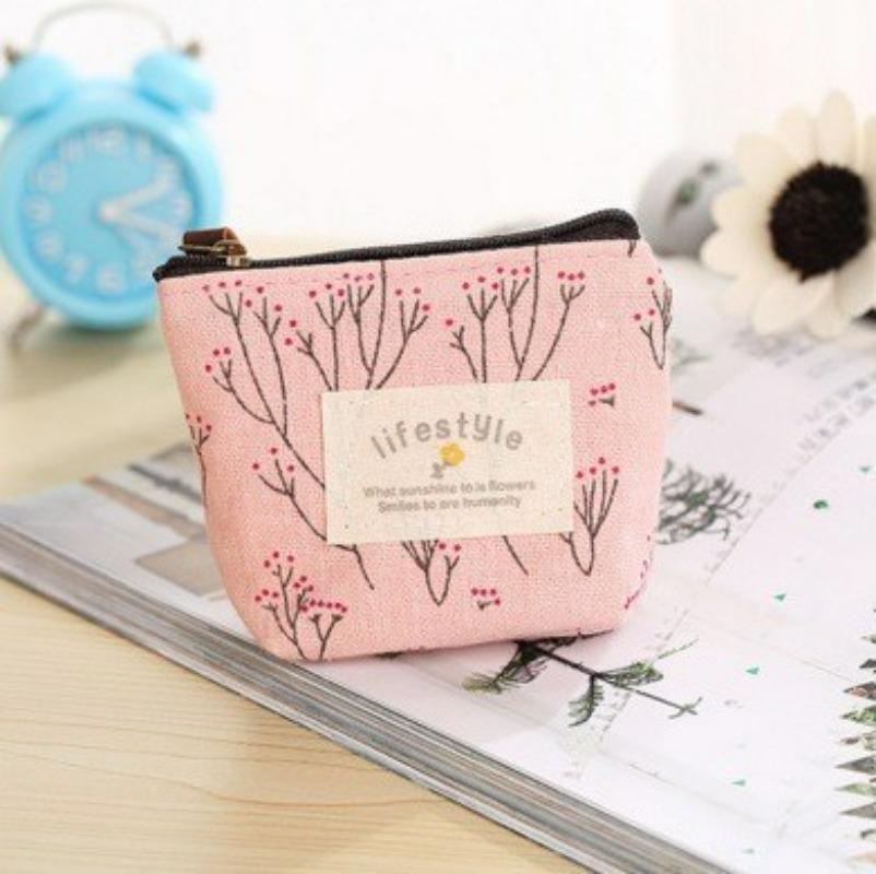 Mini Simple Pattern Storage Pouch, Zipper Carry-On Bag, Lipstick Bag, Earphone Bag