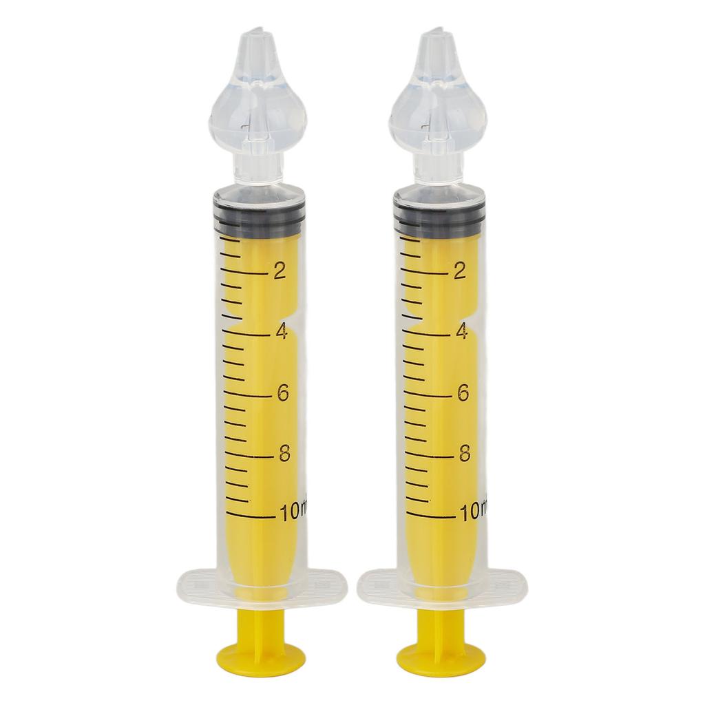 2pcs Syringe Baby Nasal Irrigator 10ml Silicone Reusable Washable Infant Nasal Rinsing Device