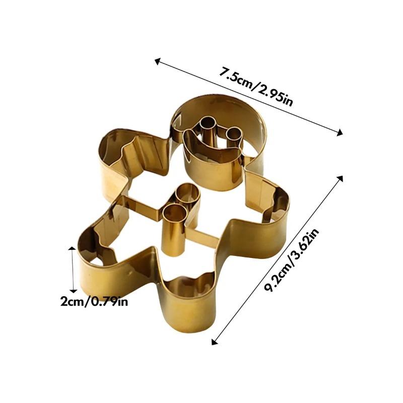 Stainless Steel Christmas Cookie Mold Gingerbread Man Xmas Socks Biscuit Cutter Mould Pastry Decorating Supplies Baking Tools