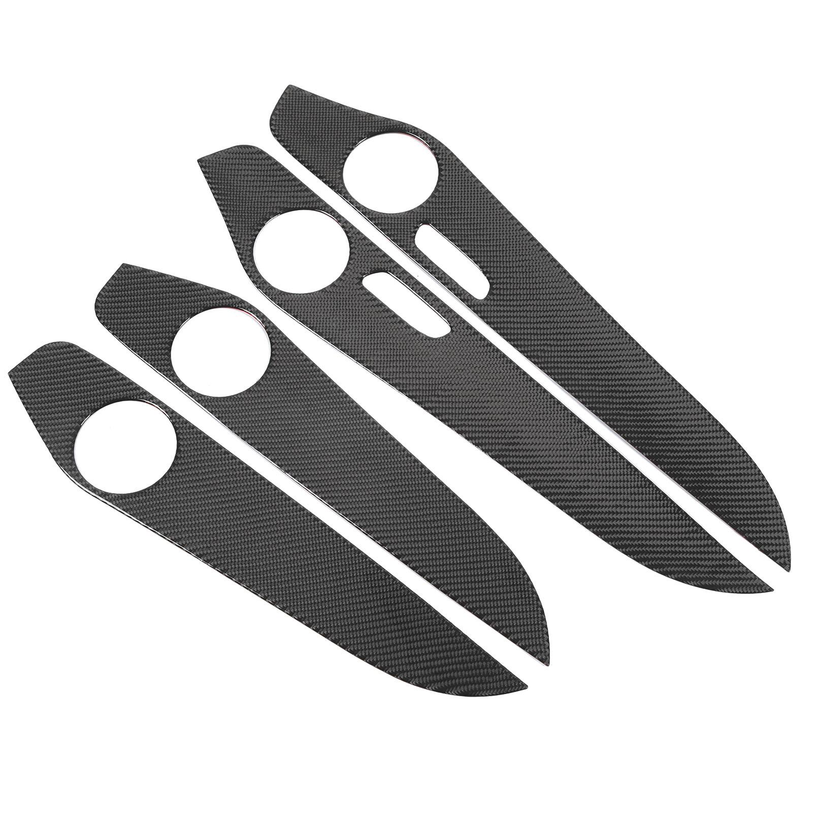 

4 Pcs Car Inner Door Panel Cover Glossy Carbon Fiber Interior Door Speaker Decor Cover Replacement for Benz C Class