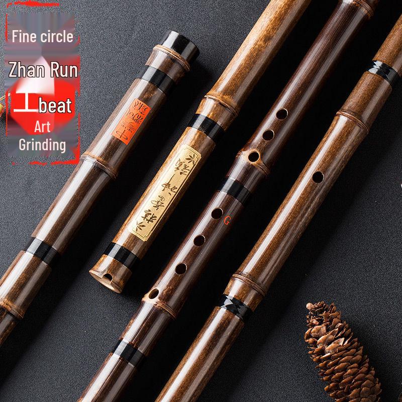 Professional Eight-Hole Purple Bamboo Xiao Flute - F/G Key, Ancient Style, High-End Dong Xiao Instrument