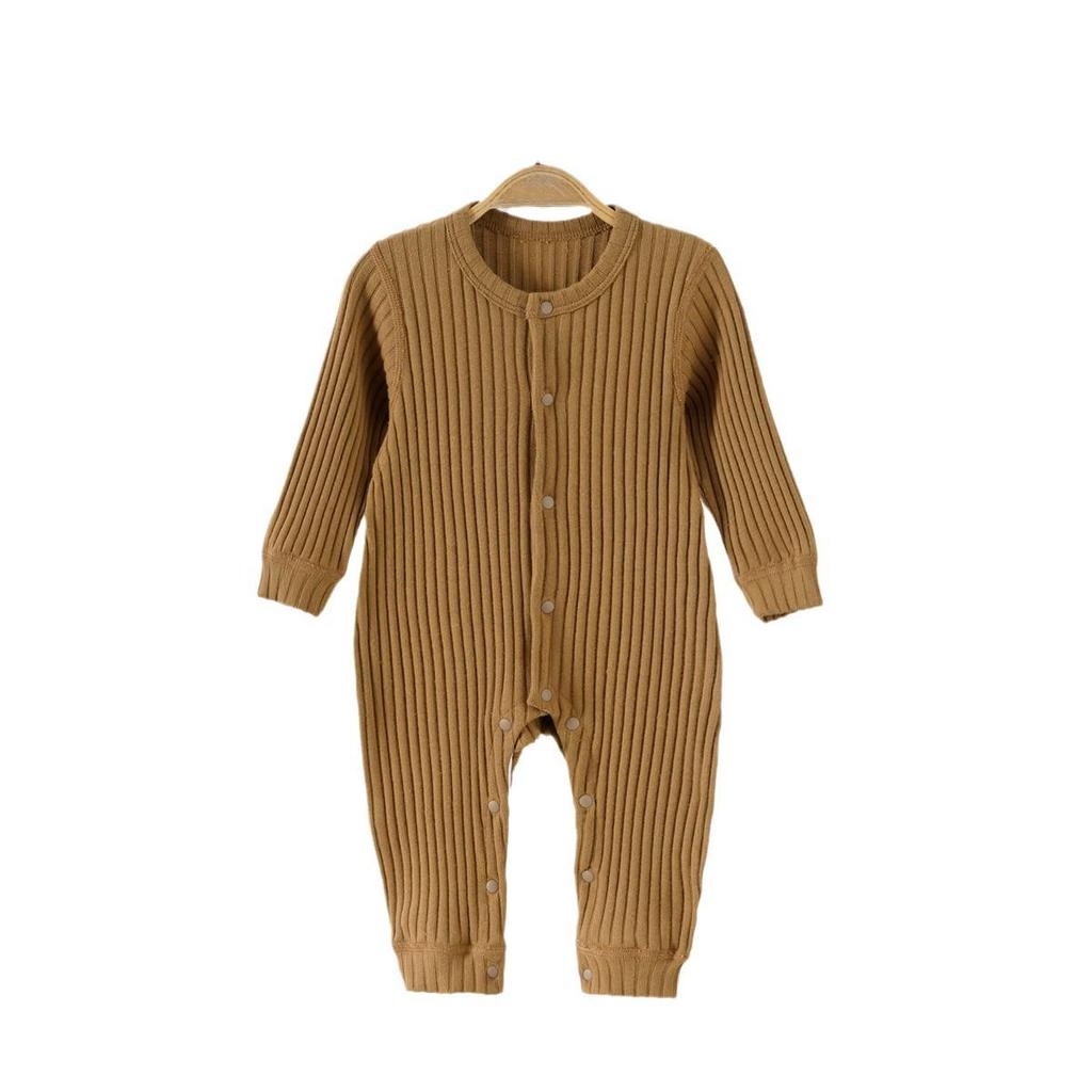 Gestreifter Strampler für Neugeborene 3-18 Monate – Druckknopf-Body für Frühling, Herbst und Winter.