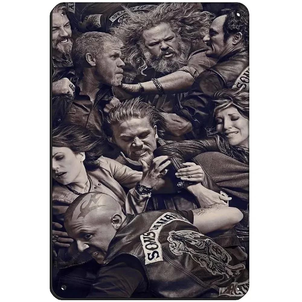 Metall Blechschild Sons of Anarchy Fear The Reaper Plakette Poster Bauernhof Zuhause Café Wanddekoration Vintage Metallplatte 12*8 Zoll