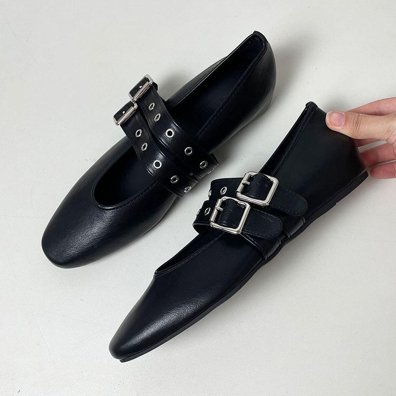 Fashion Female Buckle Strap Footwear Ballet Flats Fashion Women Dance Shoes Spring Round Toe Ladies Flats With Lolita Shoes
