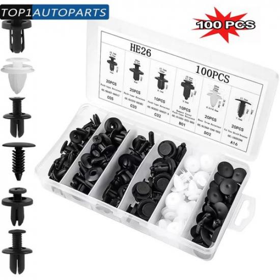 100x Retainer Clips For Toyota Fixing Fastener Kit Bumper Fender Liner Push Type